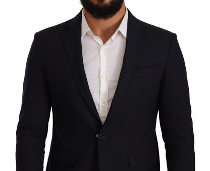 Black Domenico Tagliente Single Breasted One Button Suit Jacket
