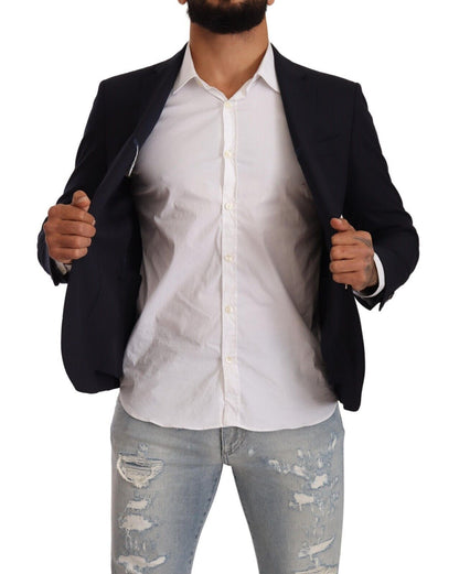 Black Domenico Tagliente Single Breasted One Button Suit Jacket