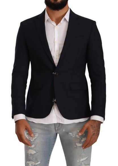 Black Domenico Tagliente Single Breasted One Button Suit Jacket