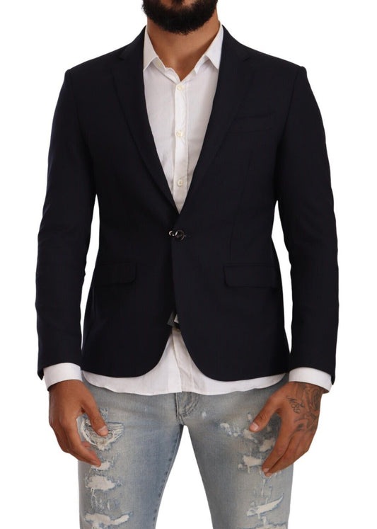 Black Domenico Tagliente Single Breasted One Button Suit Jacket