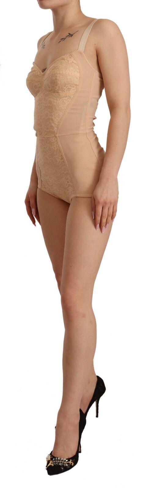 Dolce & Gabbana Women's Lace Nylon & Elastane Bodysuit - Beige