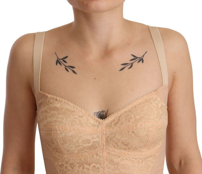 Dolce & Gabbana Women's Lace Nylon & Elastane Bodysuit - Beige
