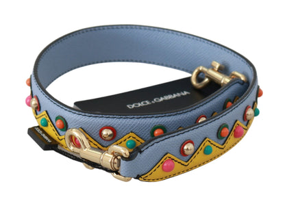 Shoulder Strap by Dolce & Gabbana for women in leather blue, multicolor & yellow features a effortlessly chic design, perfectly complementing the signature look of the Leather Shoulder Strap.