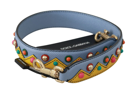 Shoulder Strap by Dolce & Gabbana for women in leather blue, multicolor & yellow features a dynamic silhouette, artfully enhancing the dynamic design of this Leather Shoulder Strap.