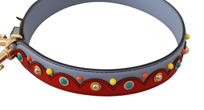 Shoulder Strap from Dolce & Gabbana for women in leather & metal blue, gold, multicolor & red features an on trend design from the Leather Metal Shoulder Strap collection, highlighting a premium look.