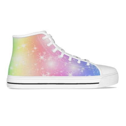 Aoibhín's Starry Rainbow Kid's Canvas High Top Shoes