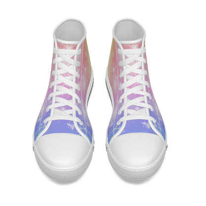 Aoibhín's Starry Rainbow Kid's Canvas High Top Shoes