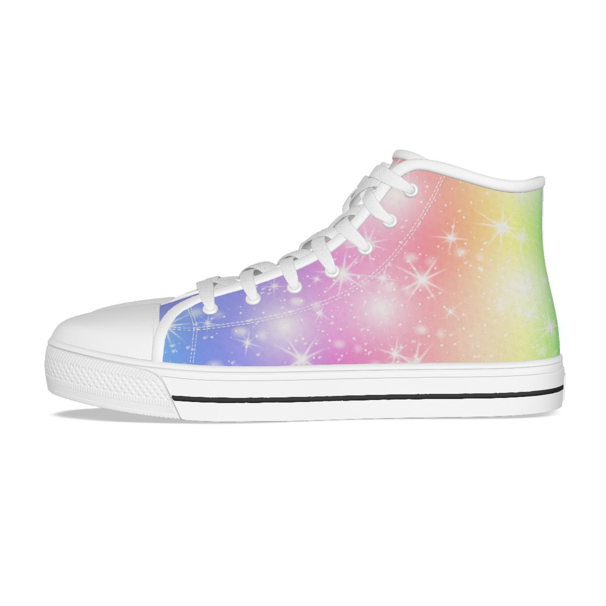 Aoibhín's Starry Rainbow Kid's Canvas High Top Shoes
