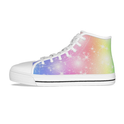 Aoibhín's Starry Rainbow Kid's Canvas High Top Shoes
