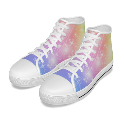 Aoibhín's Starry Rainbow Kid's Canvas High Top Shoes