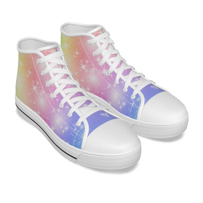 Aoibhín's Starry Rainbow Kid's Canvas High Top Shoes