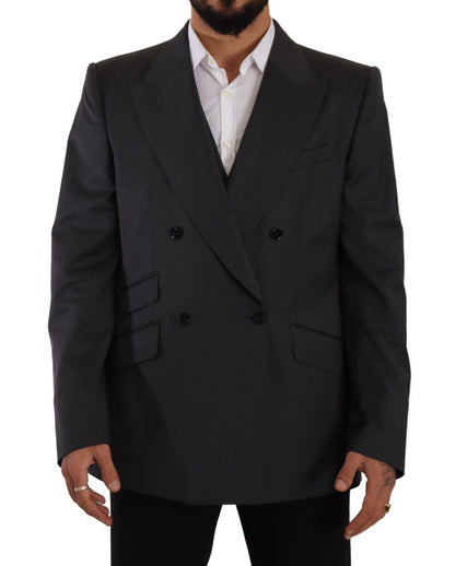 Dolce & Gabbana Grey Double Breasted 2 Piece SICILIA Blazer