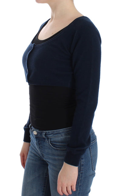 Ermanno Scervino Lady's Blue Cashmere Cardigan Sweater