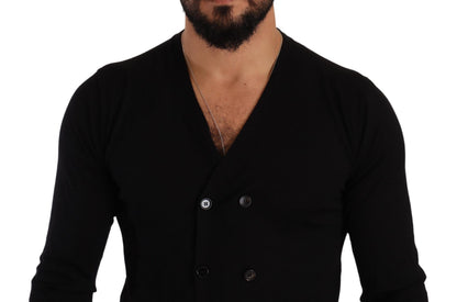 Dolce & Gabbana Black Cashmere Button Down Cardigan Sweater