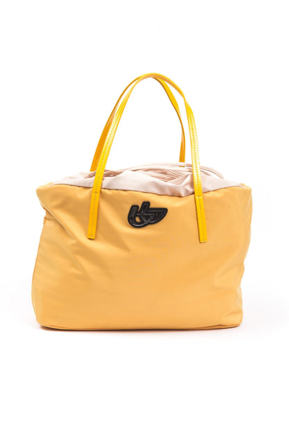 Shopper Tote Convertible Handbag by BYBLOS for women in faux patent leather yellow features an exquisite silhouette, showcasing a secure , ample , and exquisite for a sophisticated finish.