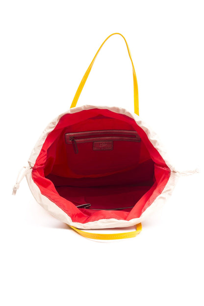 Shopper Tote Convertible Handbag by BYBLOS for women in faux patent leather yellow presents a exquisite silhouette, showcasing a secure and organized with versatile .