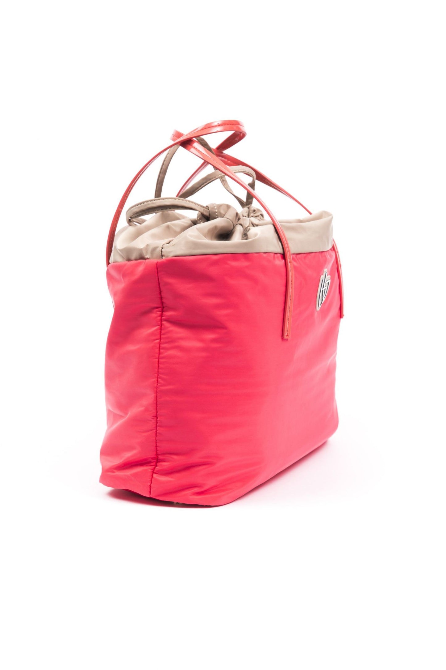 Shopper Tote Convertible Handbag by BYBLOS for women in faux patent leather red features an exquisite silhouette, showcasing a secure , ample , and versatile for exquisite style.