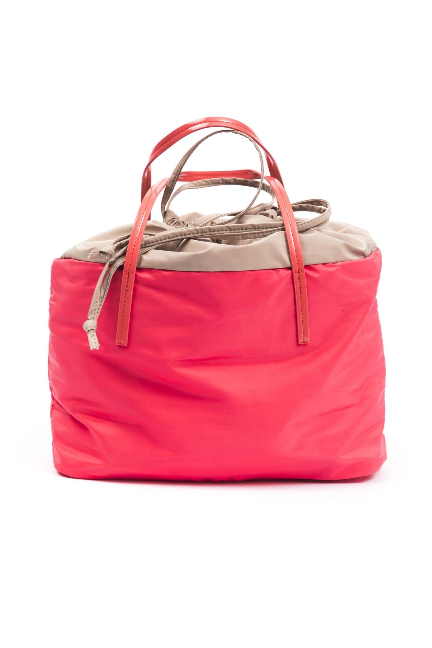 Shopper Tote Convertible Handbag by BYBLOS for women in faux patent leather red presents a exquisite silhouette, showcasing a secure and organized with versatile .