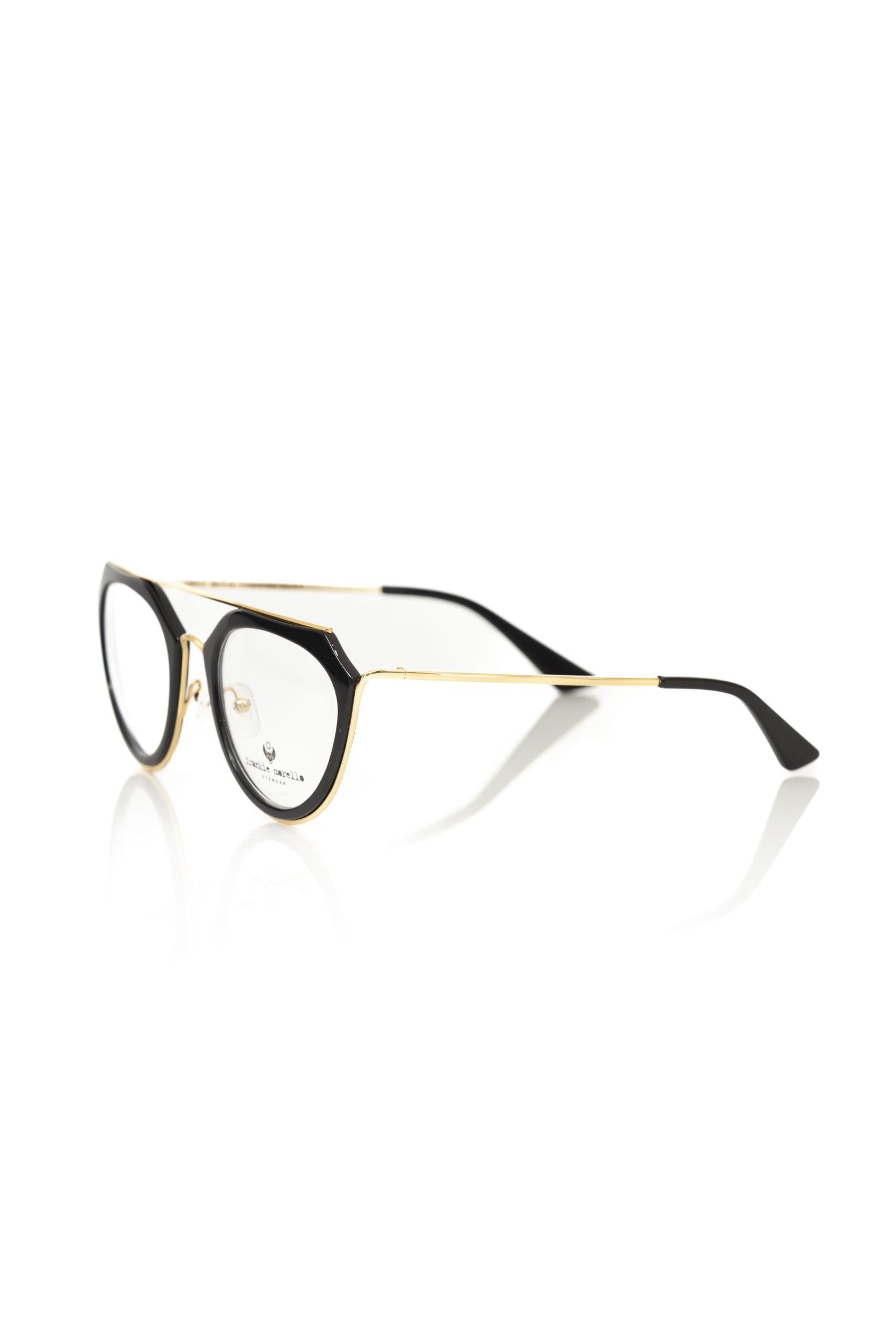 Eyeglasses Frames by Frankie Morello for women in cotton polyester black & gold showcases a refined with a refined black coloured frame finish for a refined and sophisticated look.