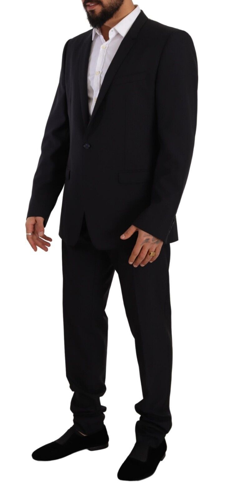 Dolce & Gabbana Men's Blue GOLD Wool Single Breasted 2 Piece Suit