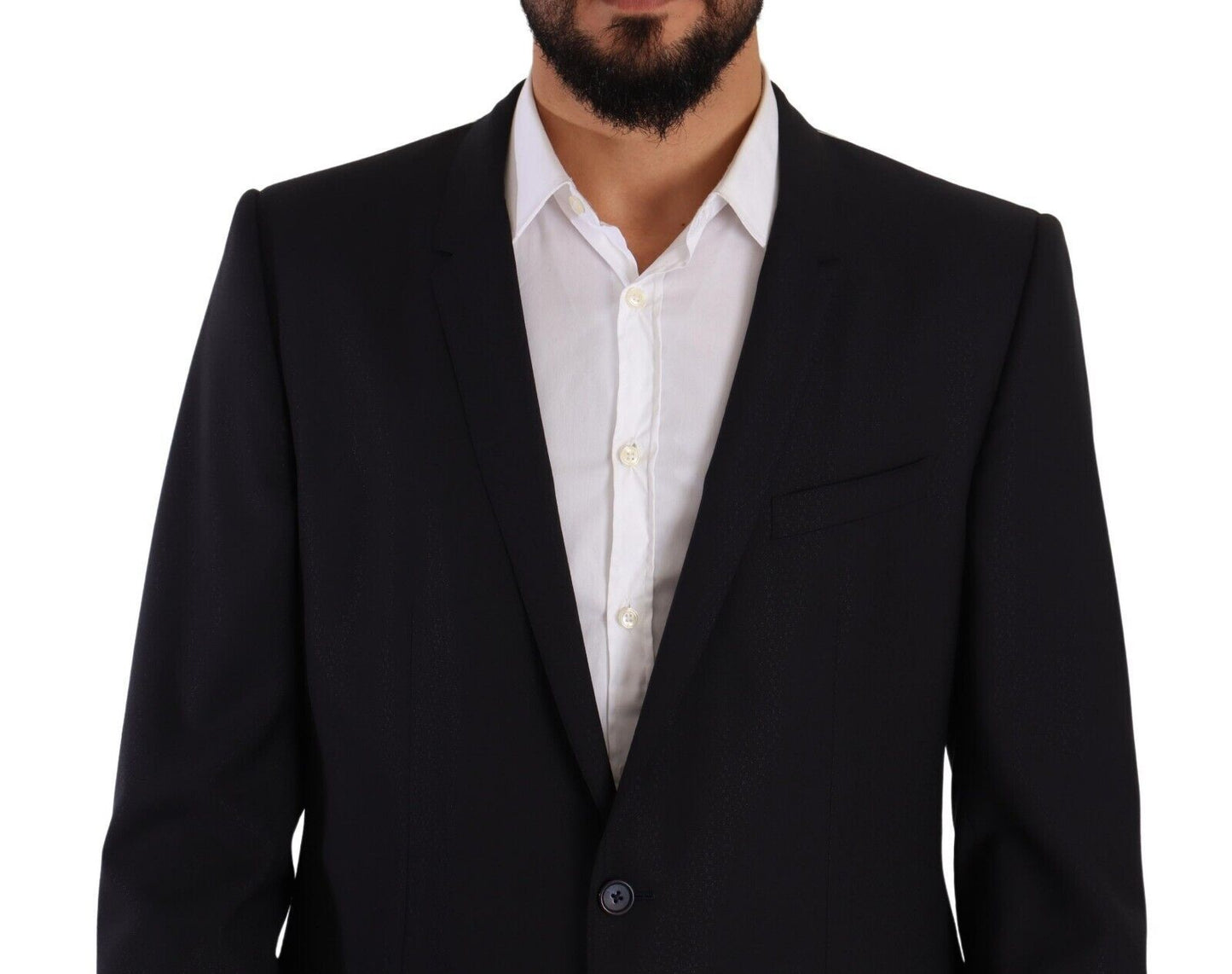 Dolce & Gabbana Men's Blue GOLD Wool Single Breasted 2 Piece Suit