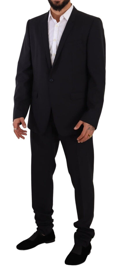 Dolce & Gabbana Men's Blue GOLD Wool Single Breasted 2 Piece Suit