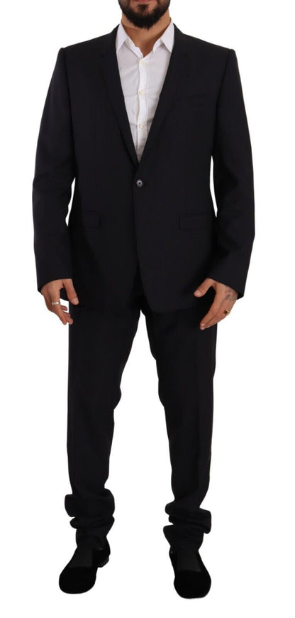 Dolce & Gabbana Men's Blue GOLD Wool Single Breasted 2 Piece Suit