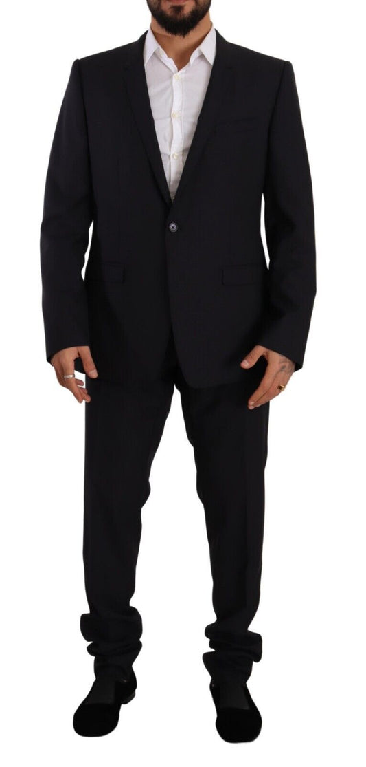 Dolce & Gabbana Men's Blue GOLD Wool Single Breasted 2 Piece Suit