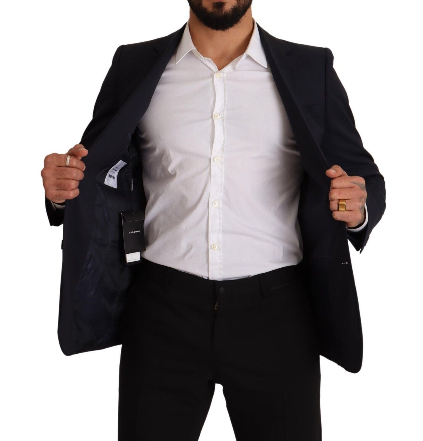 Dolce & Gabbana Men's Dark Blue Single Breasted Coat MARTINI Blazer