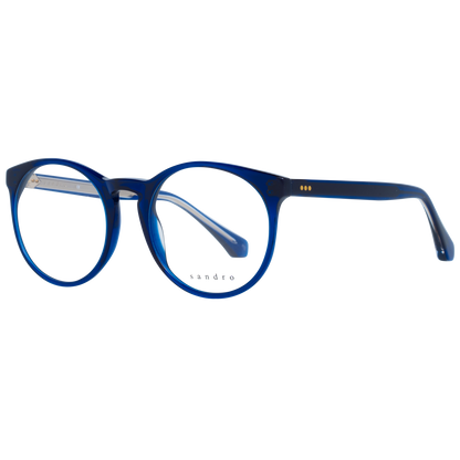 Eyeglasses Frames by Sandro for women in stretch cotton blue showcases a reflective silhouette, artfully incorporating a sophisticated blue coloured frame with a distinct full-frame frame design.