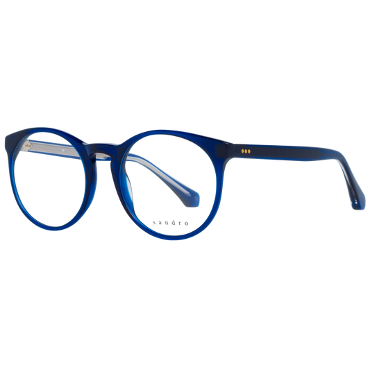 Eyeglasses Frames by Sandro for women in stretch cotton blue showcases a reflective silhouette, artfully incorporating a sophisticated blue coloured frame with a distinct full-frame frame design.