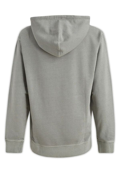 Sweatshirt Hoodie by Hugo Boss for men in denim cotton gray features an avant-garde silhouette, showcasing a sophisticated hooded neckline and detail for a truly avant-garde finish.