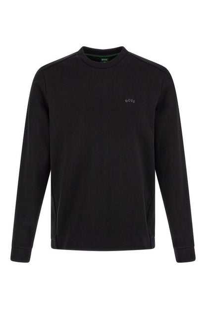 Sweatshirt by Hugo Boss for men in cotton black features a unrivaled silhouette with a refined round neckline and unrivaled detailing for a sophisticated look.