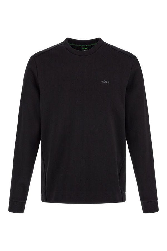 Sweatshirt by Hugo Boss for men in cotton black features a unrivaled silhouette with a refined round neckline and unrivaled detailing for a sophisticated look.