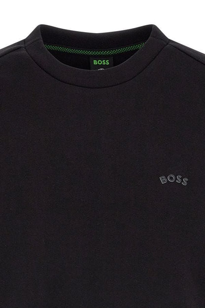 Sweatshirt by Hugo Boss for men in cotton black features an magnificent silhouette, showcasing a sophisticated round neckline and detail for a truly magnificent finish.