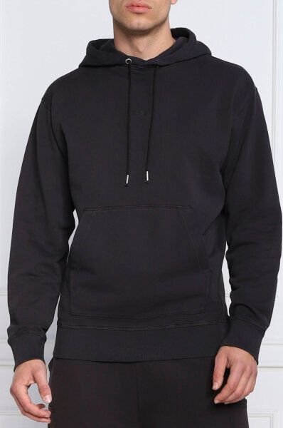 Sweatshirt Hoodie by Hugo Boss for men in cotton dark-blue features a authentic silhouette, showcasing a sophisticated hooded neckline and authentic detail for a refined finish.