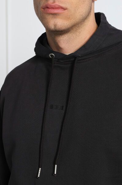 Sweatshirt Hoodie by Hugo Boss for men in cotton dark-blue features a edgy silhouette, detailed with a edgy hooded neckline and for a refined finish.