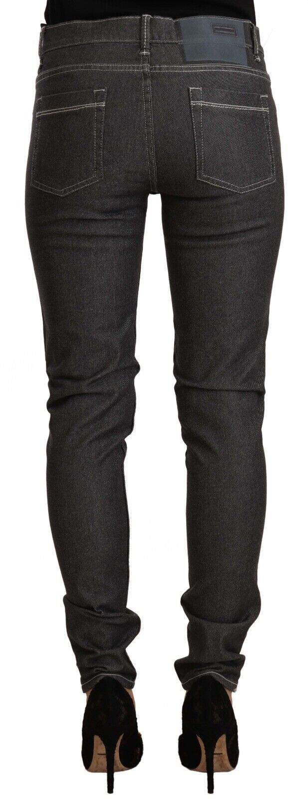 Acht Women's Black Low Waist Skinny Denim Slim Fit Jeans