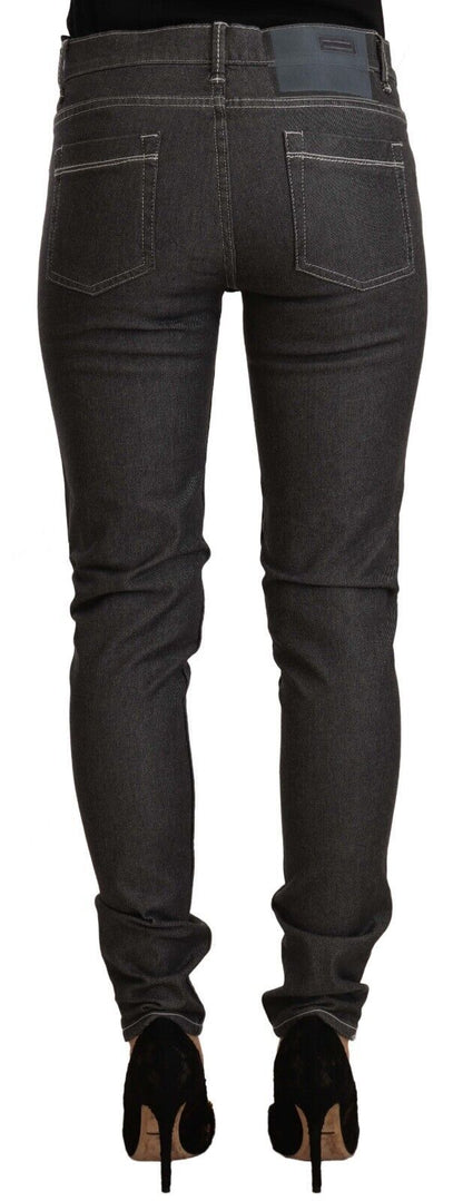 Acht Women's Black Low Waist Skinny Denim Slim Fit Jeans