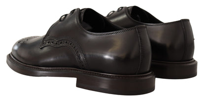 Black Leather Dress Formal Derby Shoes