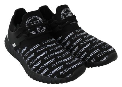 Plein Sport Black Polyester Runner Henry Sneakers Shoes