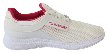 Plein Sport Women's Athletic Polyester & Rubber Sneakers - White