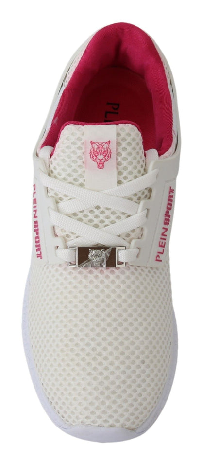 Plein Sport Women's Athletic Polyester & Rubber Sneakers - White