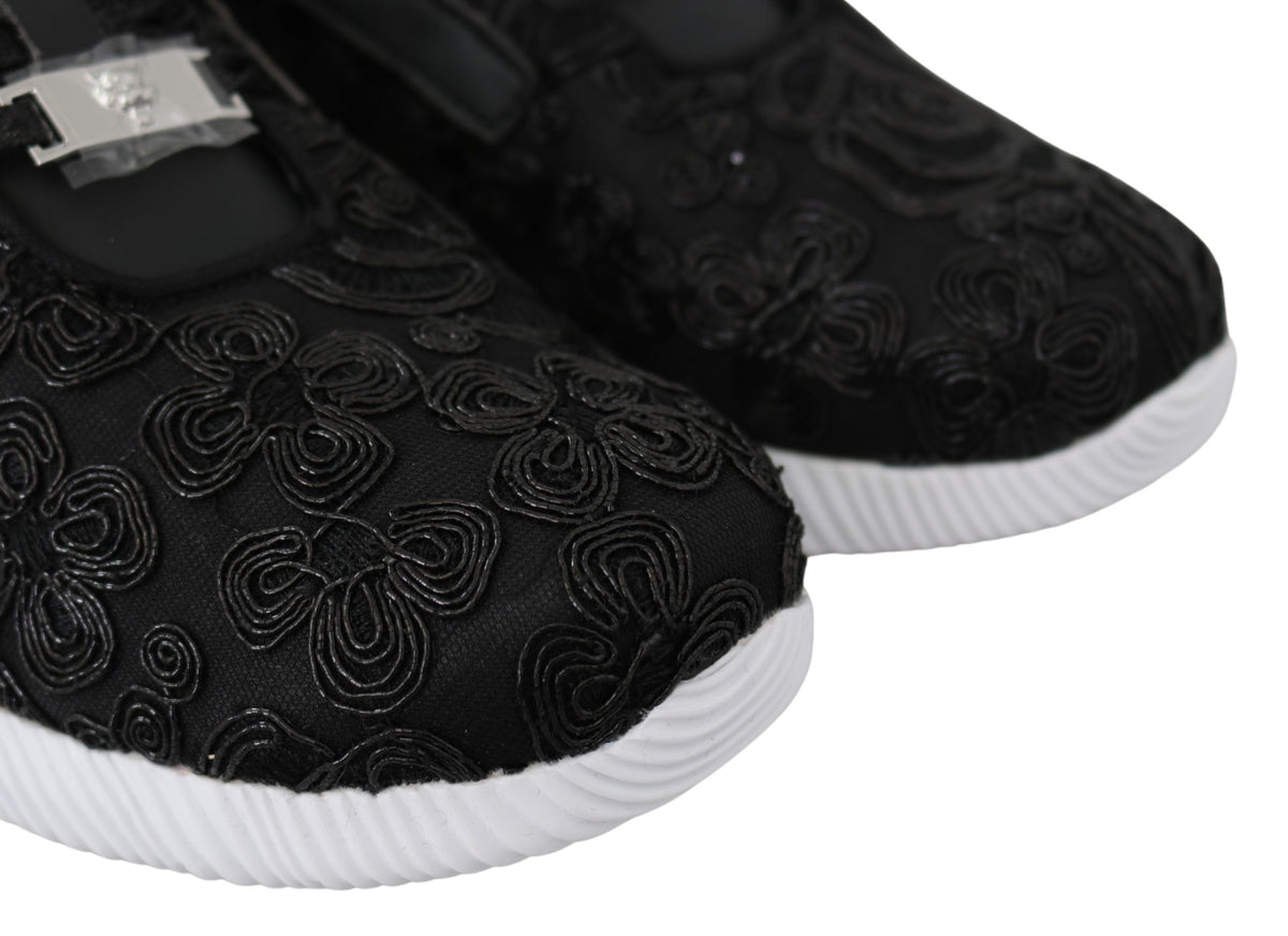 Plein Sport Women's Athletic Polyester & Rubber Sneakers - Black