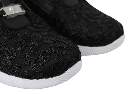 Plein Sport Women's Athletic Polyester & Rubber Sneakers - Black