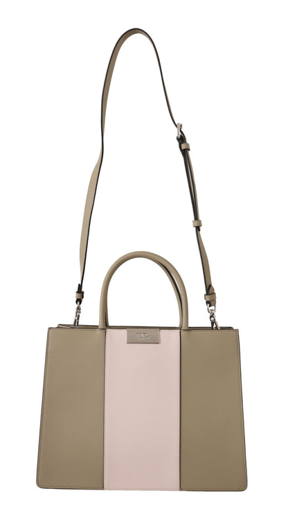 2-in-1 Shoulder & Crossbody Travel Tote Convertible Handbag by Karl Lagerfeld for women in polyurethane green & silver features a exquisite silhouette with a secure zipper, ample built-in-compartments, and versatile crossbody-strap, shoulder-strap & adjustable-strap for a exquisite look.