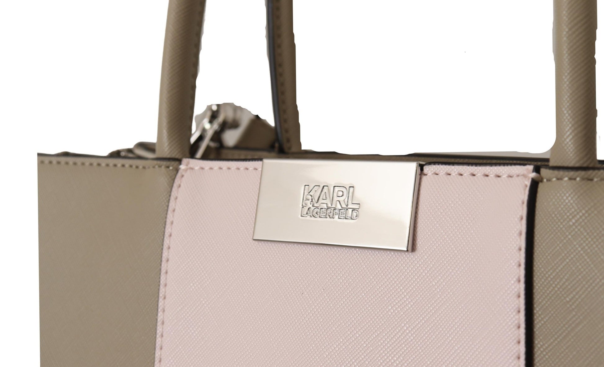 2-in-1 Shoulder & Crossbody Travel Tote Convertible Handbag by Karl Lagerfeld for women in polyurethane green & silver features a polished silhouette with a secure zipper, ample built-in-compartments, and polished crossbody-strap, shoulder-strap & adjustable-strap for a sophisticated look.