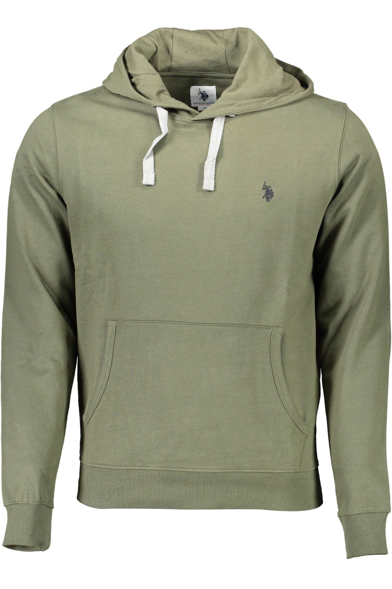 Hooded Sweatshirt Sweater by U.S. POLO ASSN. for men in cotton green showcases a downtown chic silhouette, artfully finished with a downtown chic hooded neckline and for a sophisticated, high-end look.