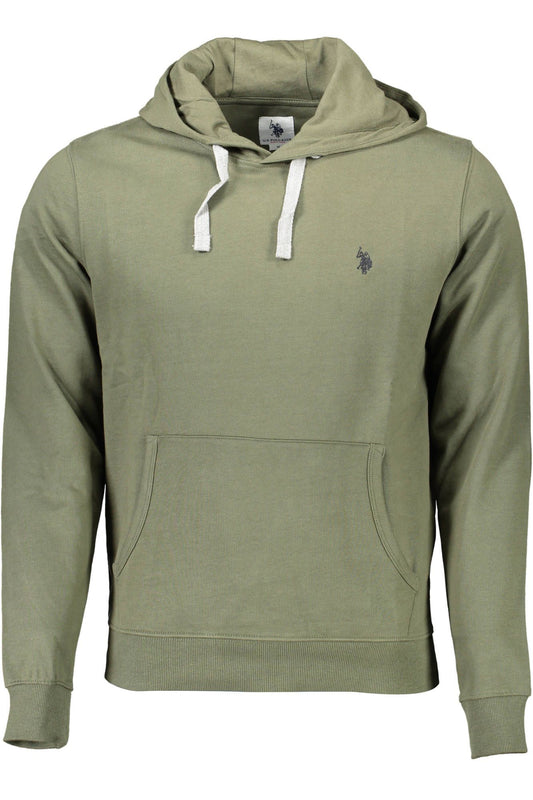 Hooded Sweatshirt Sweater by U.S. POLO ASSN. for men in cotton green showcases a downtown chic silhouette, artfully finished with a downtown chic hooded neckline and for a sophisticated, high-end look.