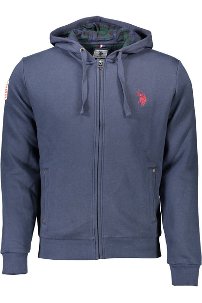 Hooded Sweatshirt Sweater by U.S. POLO ASSN. for men in cotton polyester blue features an polished silhouette, showcasing refined and a sophisticated hooded neckline for a truly polished finish.